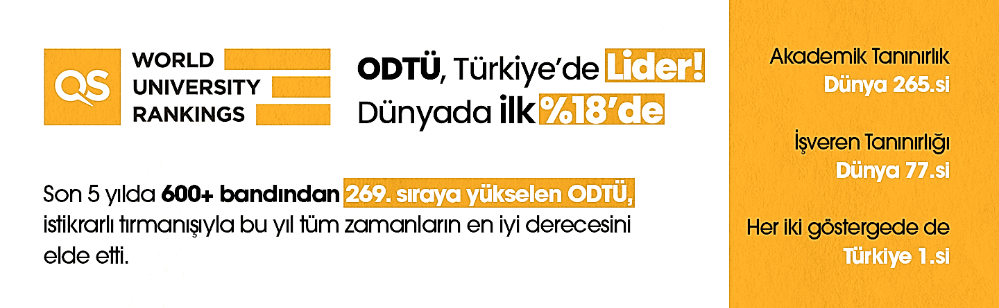 ODTÜ, QS 2026 Dünya Üniversiteleri Sıralaması’nda 269’uncu oldu